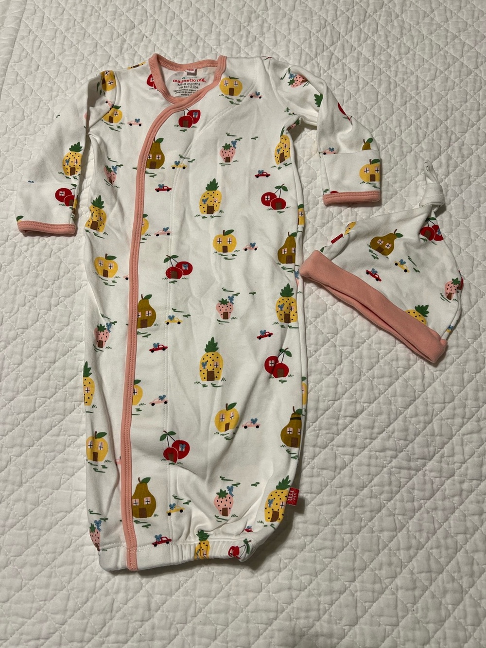 Magnetic Me Organic Cotton Home Sweet Home Baby Sleeper Gown & Hat Set